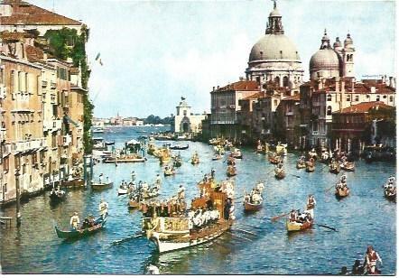 POSTAL L01456: Gondolas en el Canal de Venecia
