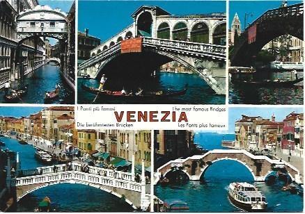 POSTAL L01431: Puentes de Venecia, Italia