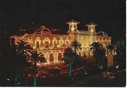 POSTAL L01443: Vista nocturna del Casino de San Remo