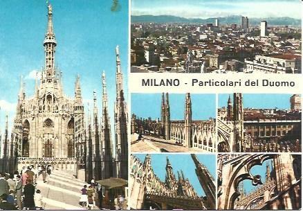 POSTAL L01449: Detalles del Duomo de Milan, Italia