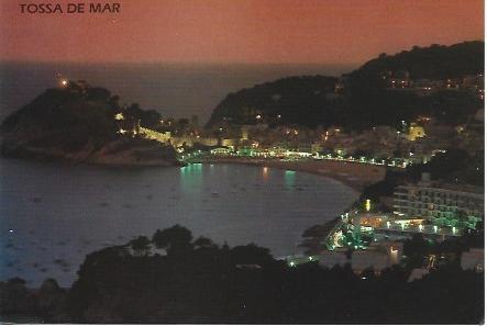 POSTAL L01355: Anochecer en Tossa de Mar, Girona