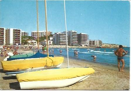 POSTAL L01337: Barcas en la playa de Salou