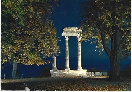 POSTAL L00848: Vista nocturna de la Columna Romana de Nyon