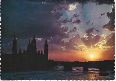 POSTAL L00822: Anochecer en Zaragoza