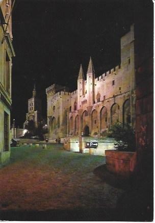 POSTAL L00803: Palacio Papal de Avignon, vista nocturna