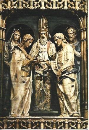 POSTAL L00738: Detalle del retablo del Santuario de Torreciudad