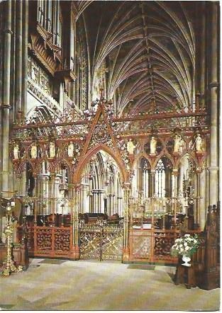 POSTAL L00791: Interior de la Catedral de Lichfield