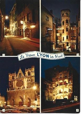 POSTAL L00761: Lyon de noche