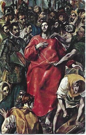 POSTAL L00763: El expolio de Cristo, por el Greco