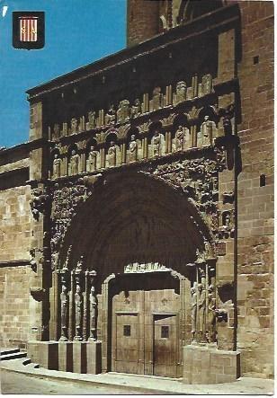 POSTAL L00766: Iglesia de Santa Maria la Real en Sanguesa, Navarra