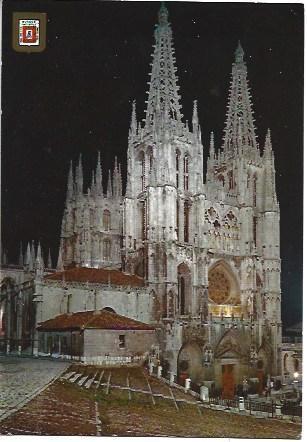 POSTAL L00772: Vista nocturna de la catedral de Burgos