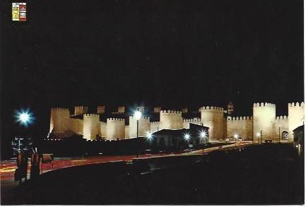 POSTAL L01043: Vista nocturna de las murallas de Avila