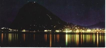 POSTAL L00948: Vista nocturna de Lugano
