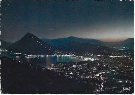 POSTAL L00958: Lugano de noche