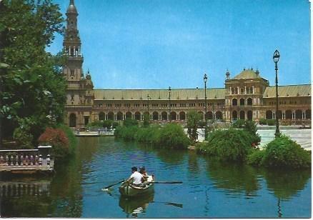 POSTAL L00916: Lago de la Plaza de España en Sevilla