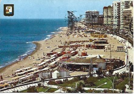 POSTAL L00918: Playa y paseo de Fuengirola, Malaga
