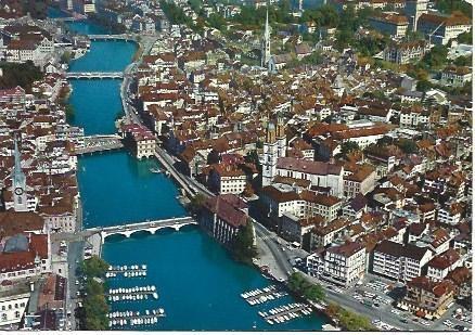 POSTAL L00967: Vista aerea de Zurich