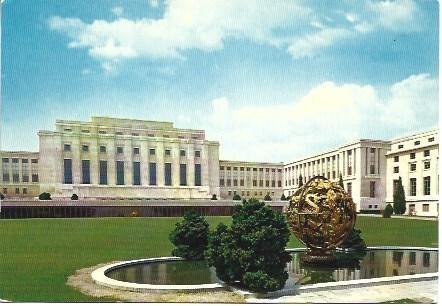 POSTAL L00970: Fachada del Palacio de las Naciones de Genova
