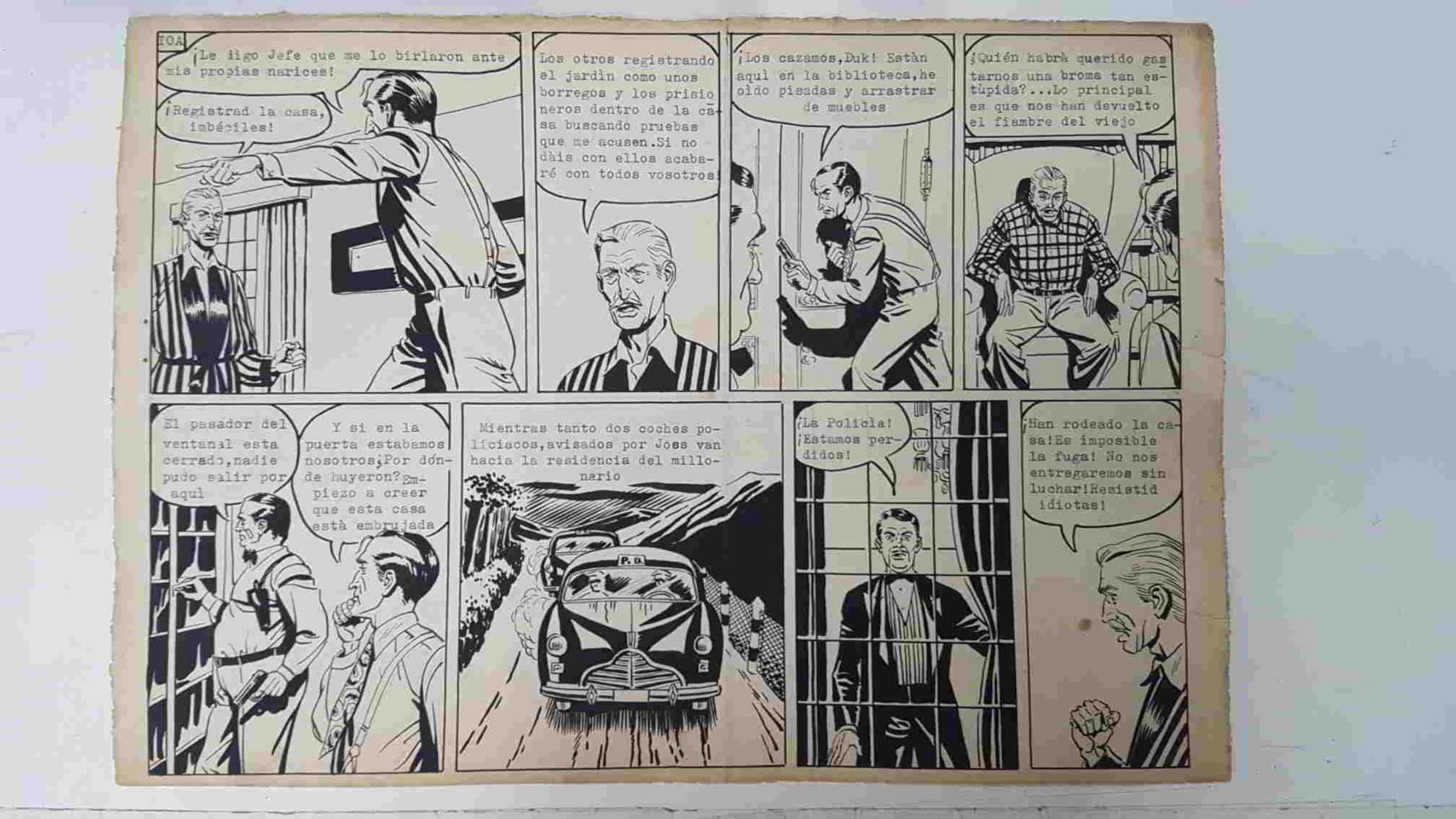Dibujo original de: Julio Vivas: Sir Fantasma numerado 145/21 en trasera