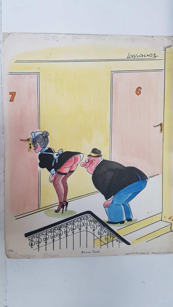 Cartulina con ilustracion de Lassalvy (numerado 028 en trasera)