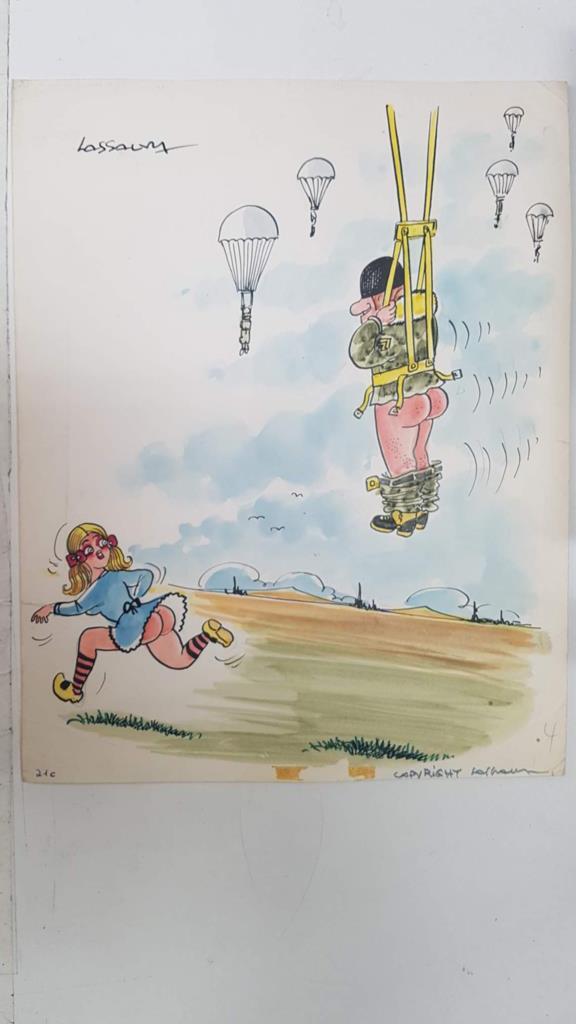 Cartulina con ilustracion de Lassalvy (numerado 027 en trasera)