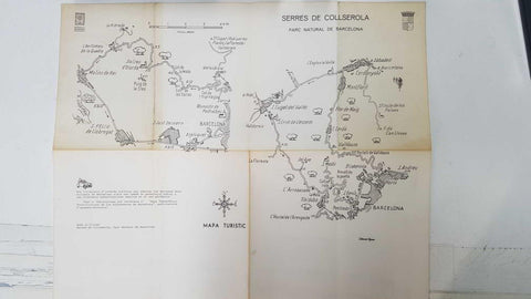 Mapa Turistic de la Serres de Collserola, parc natural de Barcelona