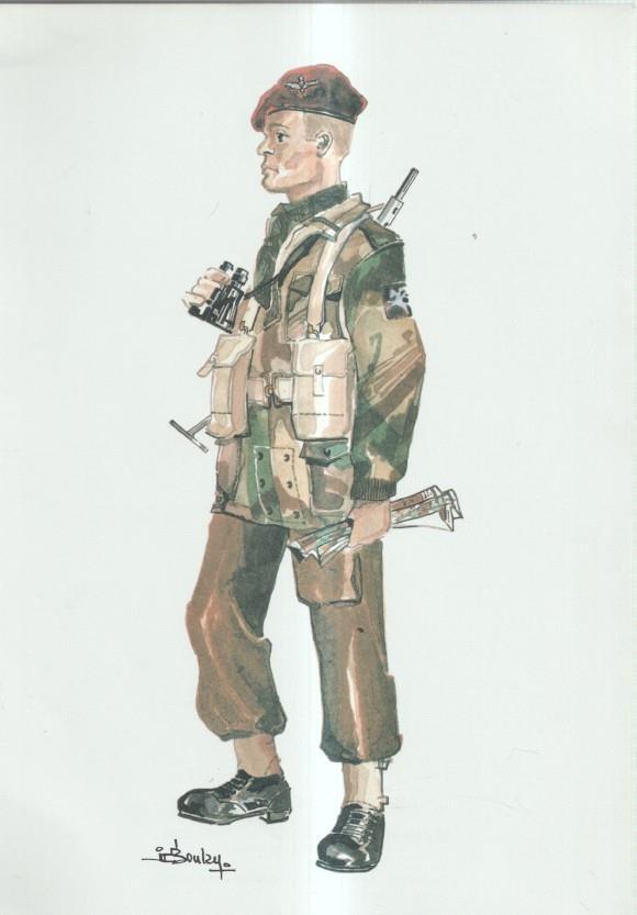 Lamina uniforme militar numerada 4 en trasera: Le Diable Rouge sur un pont trop loin