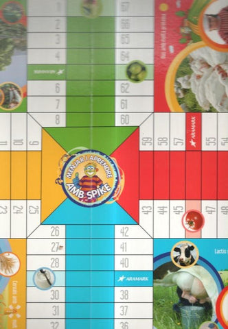Tablero juego Parchis de la firma: Menjar i aprende amb Spike