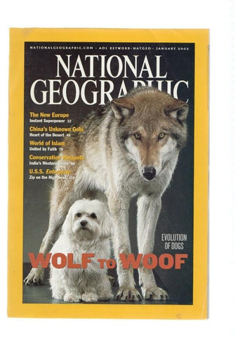 National Geographic, vol. 201 num. 01, january 2002: Wolf to woof- A Love Story