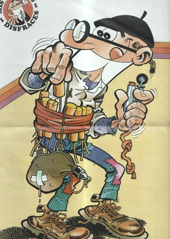 Bruguera poster de Mortadelo disfrazado de palurdo, medida 26x36,5 cm