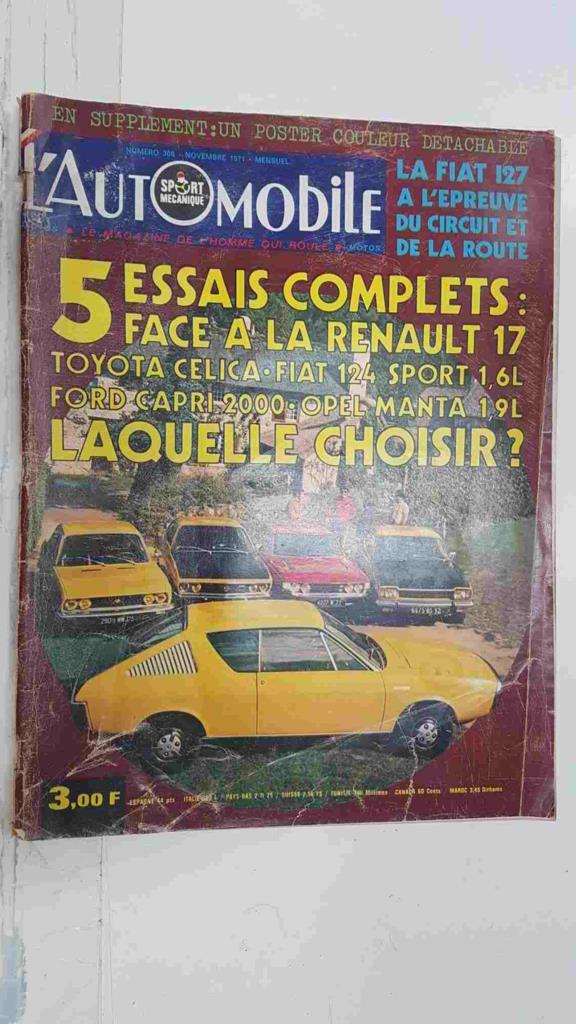Revista, magazine: L'Automobile num 306, nov 1971 - La Fiat 127 a l'epreuve du circuit et de la route