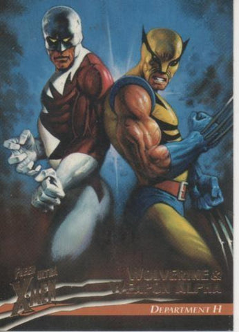 Cromo E001471: Trading Cards. Fleer Ultra X-Men. Wolverine vs Weapon Alpha Department h