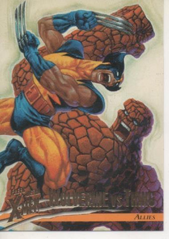 Cromo E001500: Trading Cards. Fleer Ultra X-Men nº 41. Wolverine vs Thing, Allies