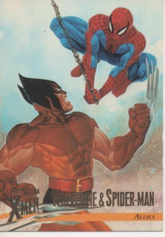 Cromo E001496: Trading Cards. Fleer Ultra X-Men nº 45, Wolverine vs Spider-Man. Allies