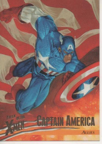 Cromo E001492: Trading Cards. Fleer Ultra X-Men nº 39. Captain America, Allies