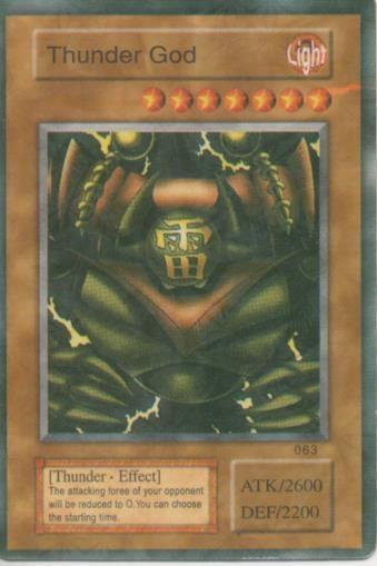 Cromo E001420: Trading Cards. Yu Gi Oh! Trading Card Game. Thunder God