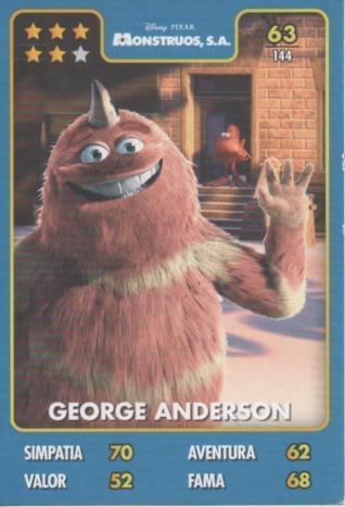 Cromo E001411: Trading Cards. Disney. Pixar. Monstruos, S.A. nº 63, George Anderson