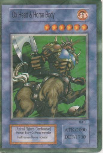 Cromo E001449: Trading Cards. Yu Gi Oh! Trading Card Game, Ox Head & Horse Body