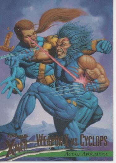 Cromo E001534: Trading Cards. Fleer Ultra X-Men nº 86. Weapon X vs Cyclops, Age od Apocalypse