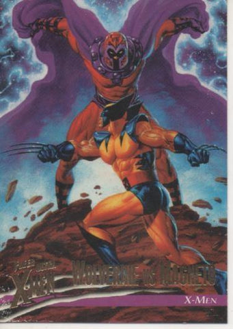 Cromo E001528: Trading Cards. Fleer Ultra X-Men nº 77. Wolverine vs Magneto, X-Men