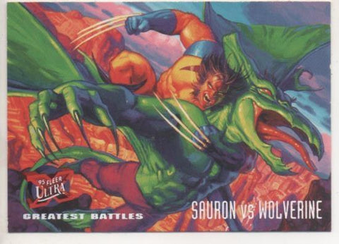 Cromo E001267: Trading Cards '95 Fleer Ultra nº 140. X-Men, Sauron vs Wolverine