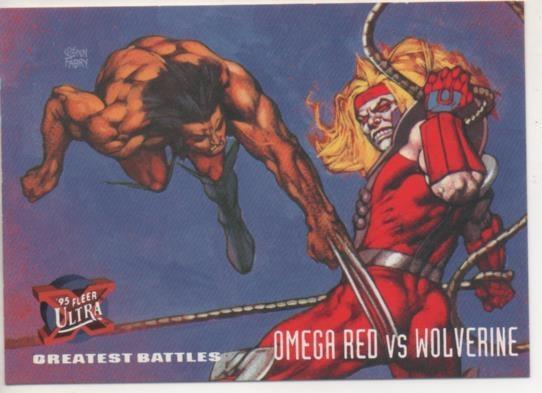 Cromo E001262: Trading Cards '95 Fleer Ultra nº 135. X-Men, Omega Red vs Wolverine