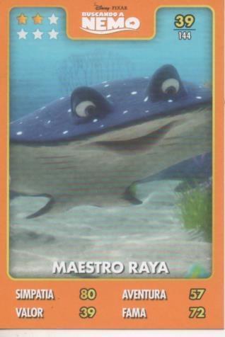 Cromo E001390: Trading Cards. Disney.Pixar. Buscando a Nemo nº 39, Maestro Raya