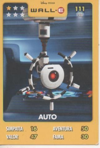 Cromo E001387: Trading Cards. Disney.Pixar. Wall.E nº 111, Auto