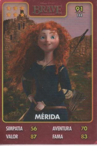 Cromo E001375: Trading Cards. Disney. Pixar. Brave nº 91. Mérida