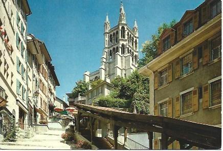 POSTAL L02237: Escaleras del Mercado en Lausanne