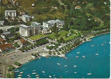 POSTAL L02239: Vista aerea de hotel en Lausanne