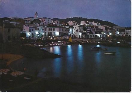 POSTAL L02314: Vista nocturna de Calella de Palafrugell