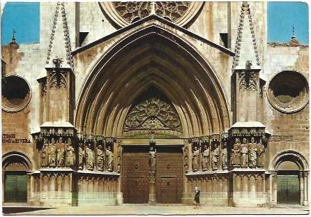 POSTAL L02341: Puerta principal de la catedral de Tarragona