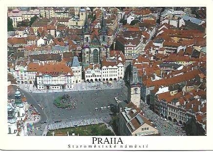 POSTAL L02183: Vista aerea de Praga. Detalle